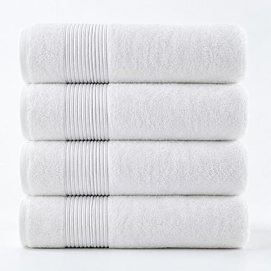 650 GSM Ring Spun Cotton Bath Towels 4 Pack Quick Dry Absorbent Hotel Quality
