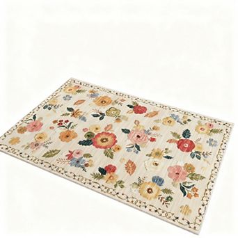 Machine washable strip rug non-slip low pile soft faux bohemian floor rug