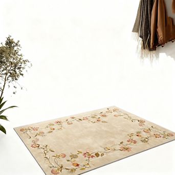 Machine washable strip rug non-slip low pile soft faux bohemian floor rug