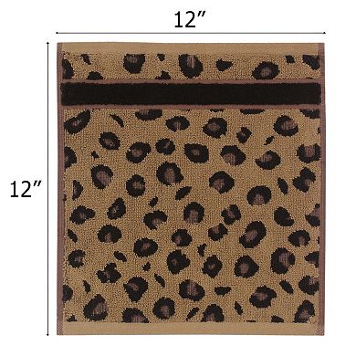 6 Piece Leopard Safari Jacquard Bath Towel Set Soft Absorbent Luxury Decorative Guest Bathroom