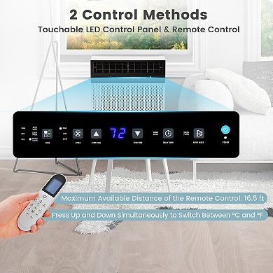 Costway 8100 BTU (12000 BTU Ashrae) Window Air Conditioner with Remote LED Control Panel