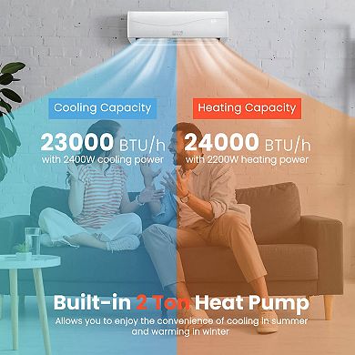 Costway 24000 BTU Mini Split Air Conditioner & Heater Ductless 18.5 SEER2 1500 Sq. Ft