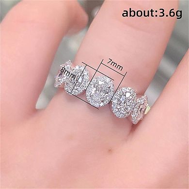 Luxury Oval Shaped Cubic Zirconia Finger Ring