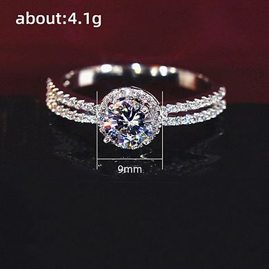 Graceful 4-Prong Setting Round Cubic Zirconia Ring
