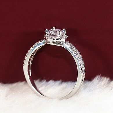 Graceful 4-Prong Setting Round Cubic Zirconia Ring