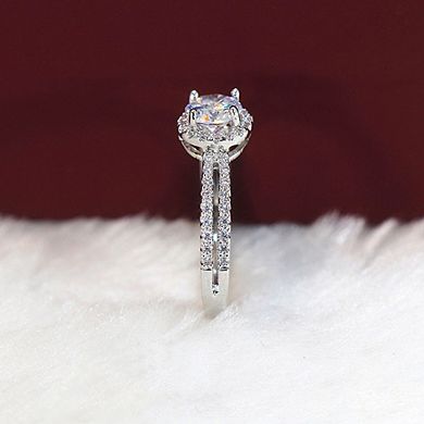 Graceful 4-Prong Setting Round Cubic Zirconia Ring
