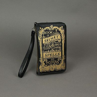 7 Inch Book Of Secrets Vinyl Detachable Strap Wrist Wallet Id Holder Organizer