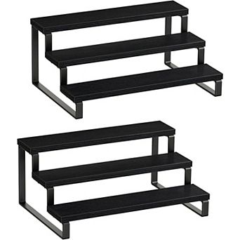 2 Pack 3 tier Wooden Spice Rack, Countertop and Cabinet Organizer