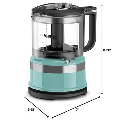 3.5 Cup Compact Food Processor 2 Speed & Pulse Control Locking Blade Drizzle Basin