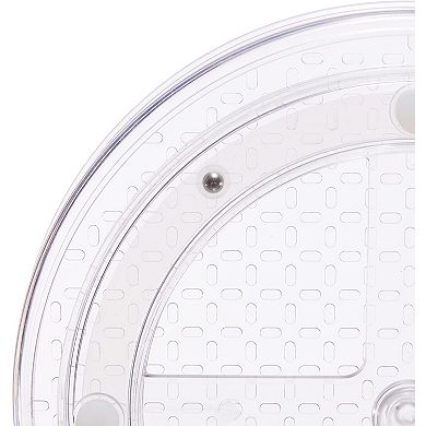 2 Tier Clear Lazy Susan Turntable Organizer, 9 Inch for Spices and Condiments