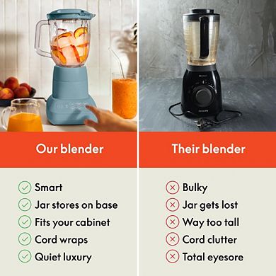 450W 10 Speed Blender 48oz Dishwasher Safe Pitcher Slim Storage Design
