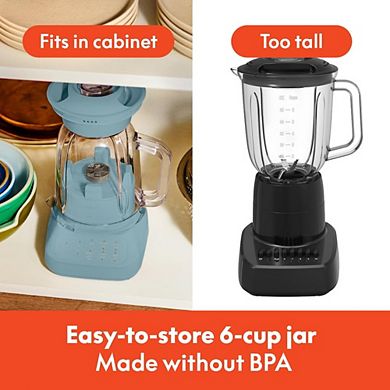 450W 10 Speed Blender 48oz Dishwasher Safe Pitcher Slim Storage Design