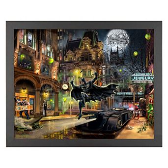 Thomas Kinkade Batman Gotham City Framed Wall Art
