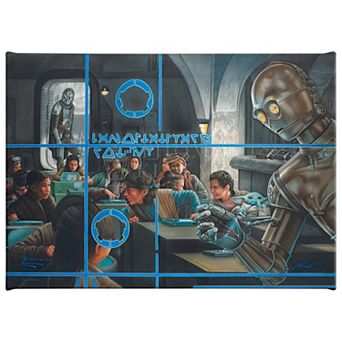Thomas Kinkade The Mandalorian Getting Schooled Canvas Wall Art