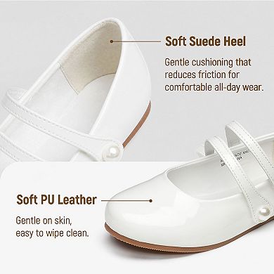 HOMEHOT Girls Mary Jane Dress Shoes Princess Flats for Little Big Kids