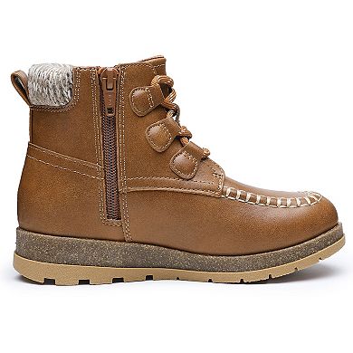 HOMEHOT Kids Ankle Boots with Non-Slip Cork & Memory Foam Sole