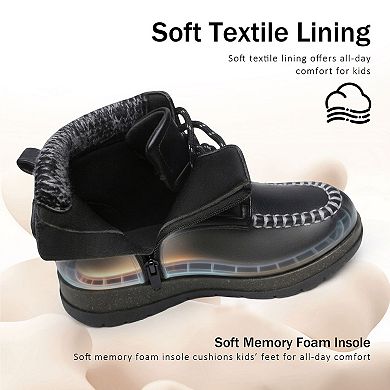 HOMEHOT Kids Ankle Boots with Non-Slip Cork & Memory Foam Sole