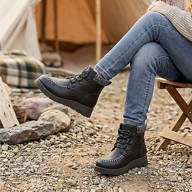 HOMEHOT Kids Ankle Boots with Non-Slip Cork & Memory Foam Sole