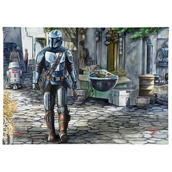 Thomas Kinkade The Mandalorian A Welcome Sight Canvas Wall Art