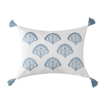 Levtex Home Cabana Stripe Blue Medallion Throw Pillow
