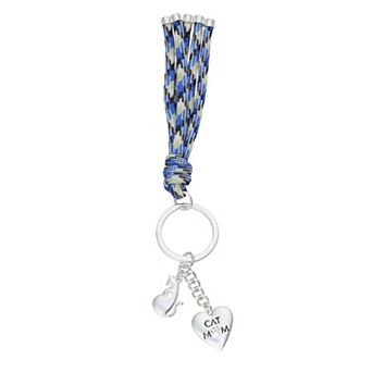 Pet Friends Polished Silver Tone Tassel Keychain