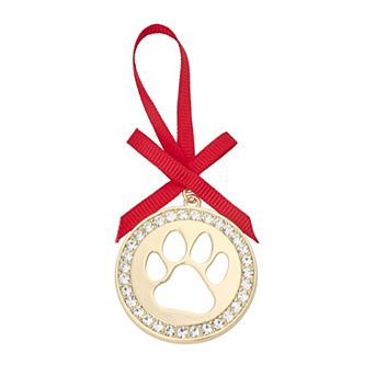 Pet Friends Openwork Paw Silver Tone Polished Christmas Ornament
