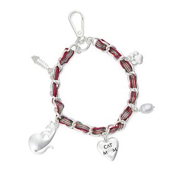 Pet Friends Silver Tone Cat Mom Charm Wristlet
