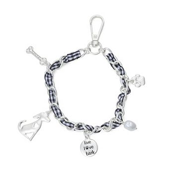 Pet Friends Silver Tone Live, Love, Bark Polished Charm Wristlet