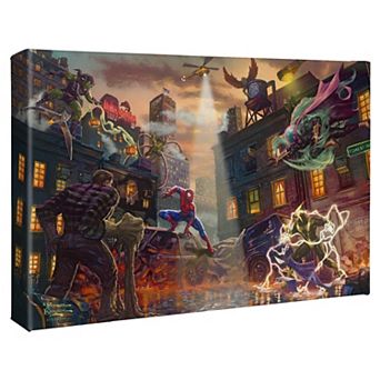 Thomas Kinkade Spider-Man vs the Sinister Six Canvas Wall Art