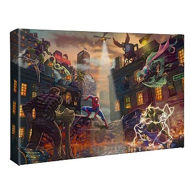 Thomas Kinkade Spider-Man vs the Sinister Six Canvas Wall Art