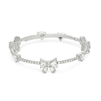 You're Invited Silver Tone Polished Crystal Coil Bracelet