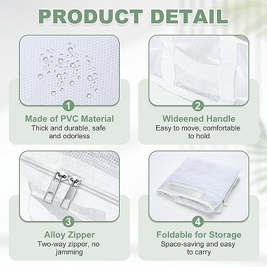 2 Pack Under Bed Storage Fabric Closet Organizer Bin with Handles Clear Window Container Bags