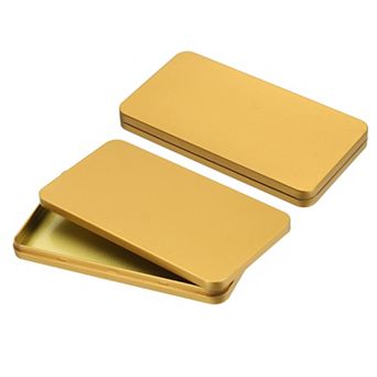 2 pc Small Cash Box, Money Holder Metal Tin Box Cash Tray Organizer Case for Ticket Credit Card