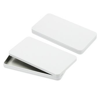 2 pc Small Cash Box, Money Holder Metal Tin Box Cash Tray Organizer Case for Ticket Credit Card