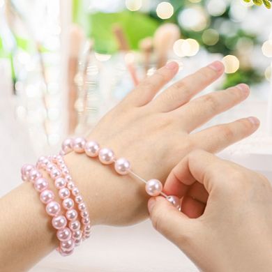 10 Pcs Pearl Bracelets for Women, Stackable Faux Pearl Beads Stretch Bracelet