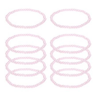 10 pc Pearl Bracelets for Women, Stackable Faux Pearl Beads Stretch Bracelet