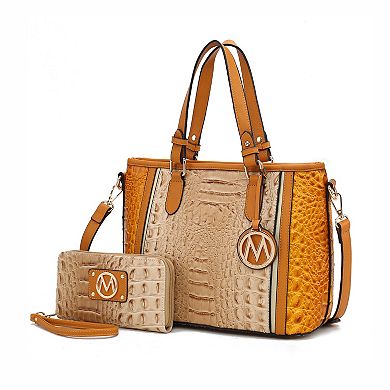 MKF Collection Lizza Croco Embossed Tote & Wallet Set