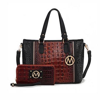 MKF Collection Lizza Croco Embossed Tote & Wallet Set