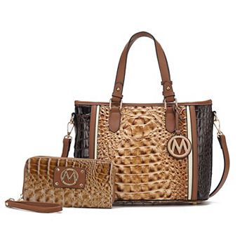 MKF Collection Lizza Croco Embossed Tote & Wallet Set