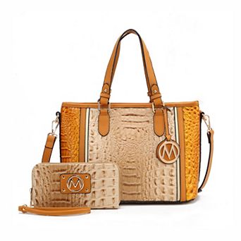 MKF Collection Lizza Croco Embossed Tote & Wallet Set