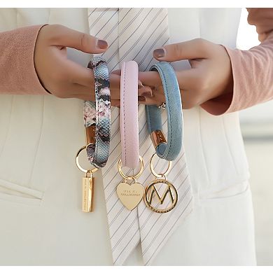 MKF Collection 3-Piece Jasmine Bangle Wristlet Keychain Set