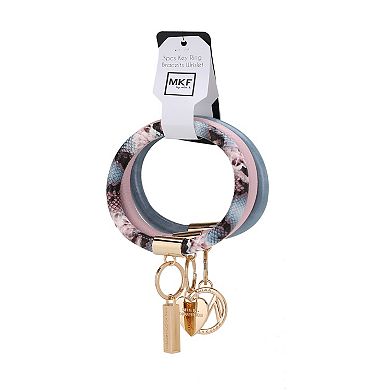 MKF Collection 3-Piece Jasmine Bangle Wristlet Keychain Set