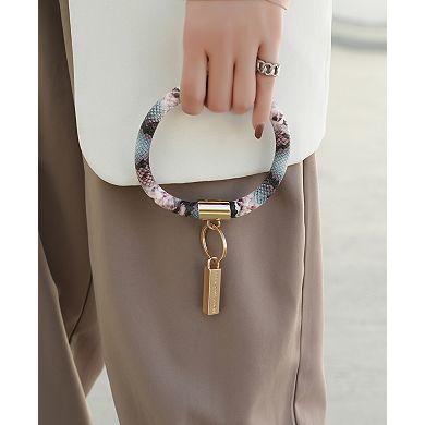 MKF Collection 3-Piece Jasmine Bangle Wristlet Keychain Set