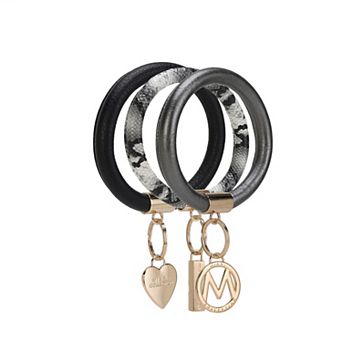 MKF Collection 3 pc Jasmine Bangle Wristlet Keychain Set