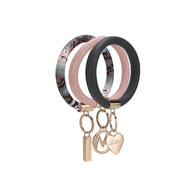 MKF Collection 3 pc Jasmine Bangle Wristlet Keychain Set