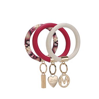 MKF Collection 3 pc Jasmine Bangle Wristlet Keychain Set