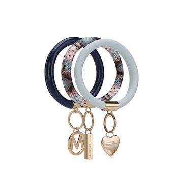 MKF Collection 3 pc Jasmine Bangle Wristlet Keychain Set