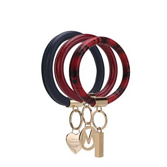 MKF Collection 3 pc Jasmine Bangle Wristlet Keychain Set