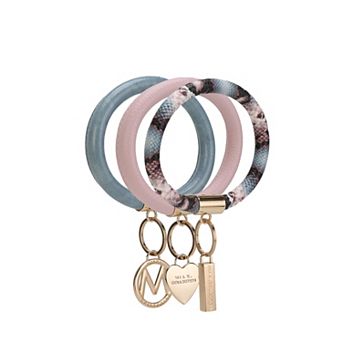 MKF Collection 3 pc Jasmine Bangle Wristlet Keychain Set
