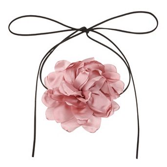 1 pc Flower Chokers Necklace for Women, Large Velvet Floral Chokers Adjustable Long Wrap